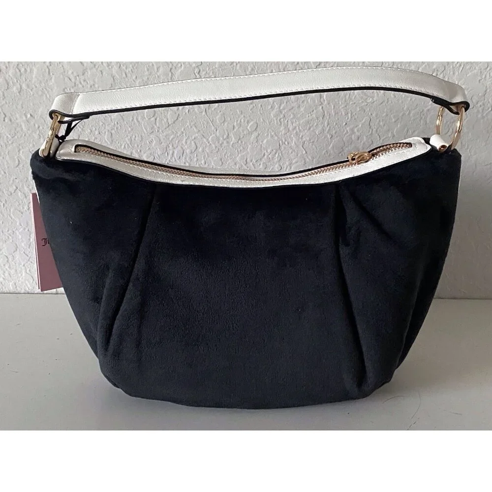 Juicy Couture Juicy In Bloom Hobo Shoulder Bag Purse Liquorice Black‎ Floral NEW